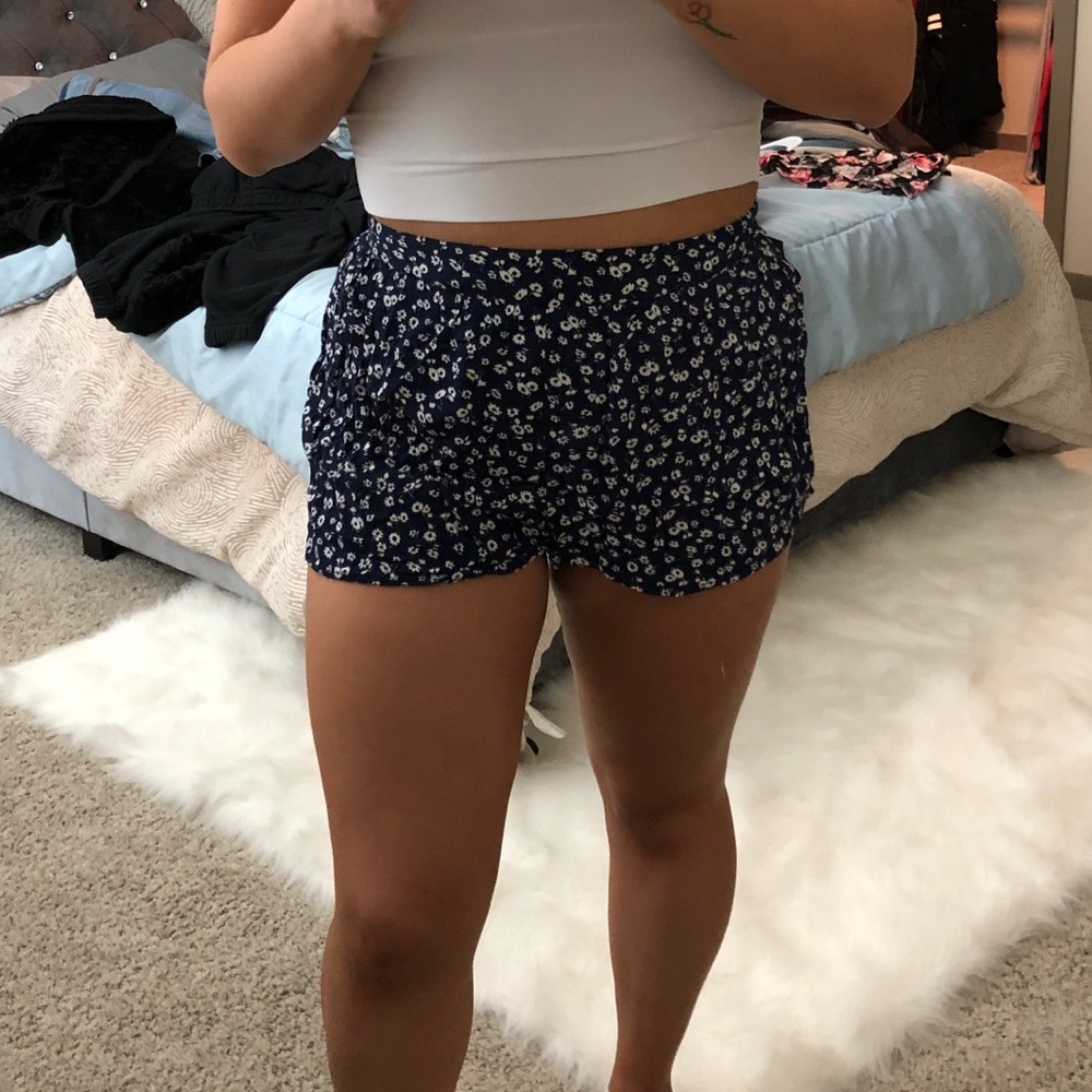 Blue floral shorts